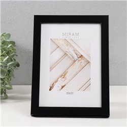 Фоторамка для фото 15×21 см «МИРАМ», пластик, чёрный, (пластиковый экран)