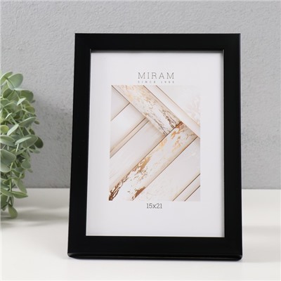 Фоторамка для фото 15×21 см «МИРАМ», пластик, чёрный, (пластиковый экран)