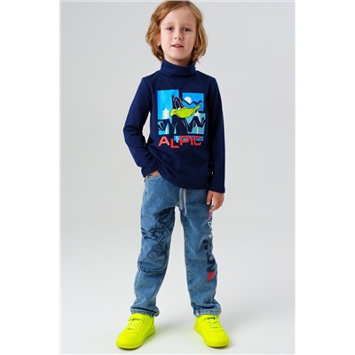 Брюки текстильные джинсовые утепленные флисом для мальчиков PLAYTODAY, 1226897