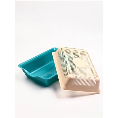 Туалет глубокий с сеткой 36×25×9 см, бирюзовый/бежевый