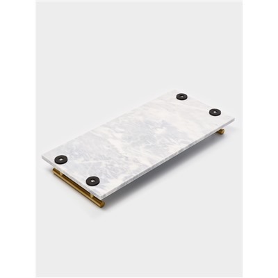 Поднос Magistro Marble, мрамор, 38.2×18.2 см, белый