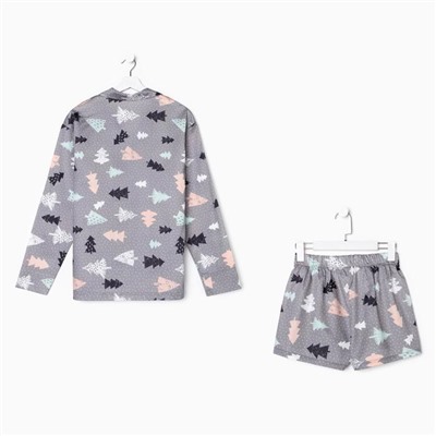 Пижама (рубашка, шорты) женская KAFTAN «Елки», размер 48-50