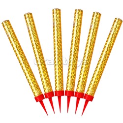 Свеча Фонтан для торта, Золото, 18 см, 6 шт.