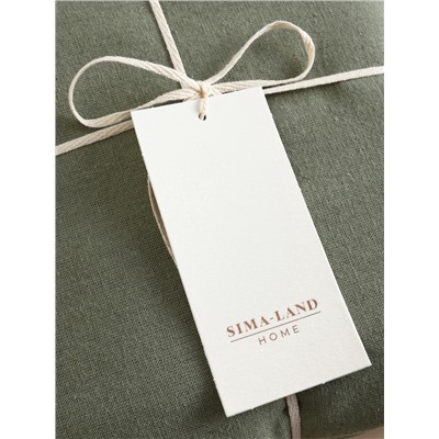 Простыня на резинке 1.5-спальная SL Home Linen collection, 140×200+30 см, зелёная, полулён