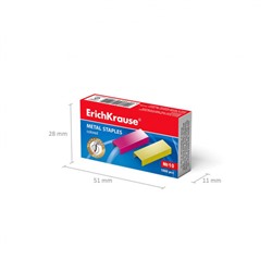 Скобы №10 1000шт цветные 7140 ErichKrause