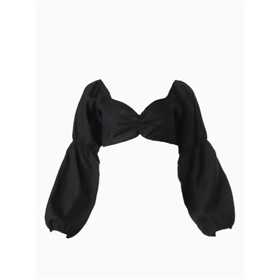 Кроп-топ с длинными рукавами MIST, черный, р-р XS