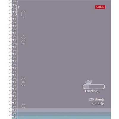 Тетрадь 120л клетка на спирали 4 цв. разделителя твердая обложка "Лови Wi-Fi" многоуровневая перфорация (094232) 33931 Хатбер
