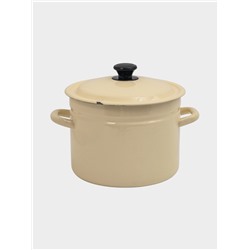 УЦЕНКА Кастрюля эмалированная, 6 л, d=23.5 см, с крышкой, цилиндрическая, слоновая, кости