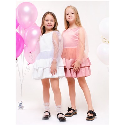 Платье нарядное детское KAFTAN, рост 122-128 см (34), белый