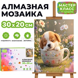 Мозаика алмазная "Спящий щенок" 20*30см.