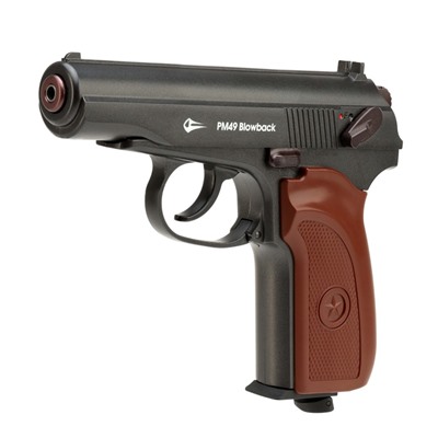 Пистолет пневматический «BORNER ПМ49» blowback, кал. 4.5 мм, 3 Дж, до 128 м/с