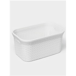 Корзина для глаженого белья «Ротанг», 32 л, 50×32.3×24.5 см, белая