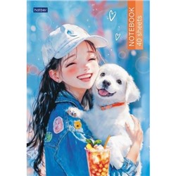 Блокнот А5 40л клетка на склейке "Чай с пузырьками/Bubble tea" жесткая подложка (093199) Хатбер