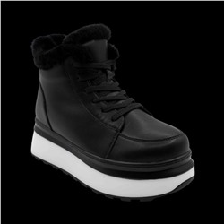 Ботинки из натуральной кожи на меху MZ0122-3 черные