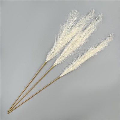 Сухоцветы искусственные «Пампасная трава», 1 метр, 3 шт., молочный