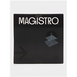 Этажёрка для фруктов и десертов Magistro Valley, 2 яруса, d=25/20, h=25 см, сланец, чёрная