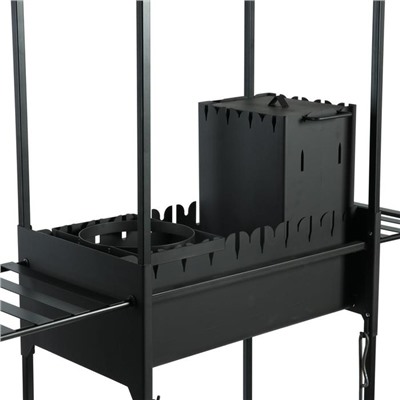 Мангал «Замок»/01, 130×61.5×235 см, с крышей, с местом под казан