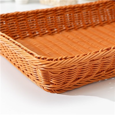 Корзина для продуктов Доляна, 44.5×35×8 см, коричевая