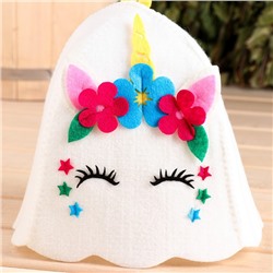 Шапка для бани и сауны «Лера», полиэстер, детская, белая