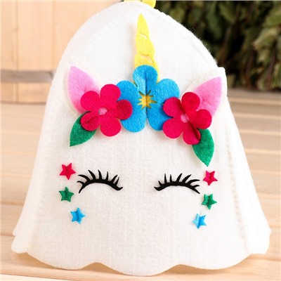 Шапка для бани и сауны «Лера», полиэстер, детская, белая