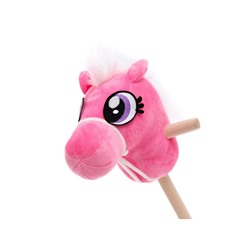 Мягкая игрушка «Конь-скакун», на палке, цвет розовый