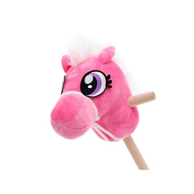 Мягкая игрушка «Конь-скакун», на палке, цвет розовый