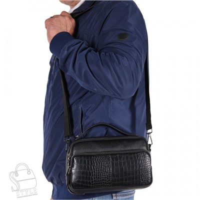 Сумка мужская кожаная 6616-3S black S-Style