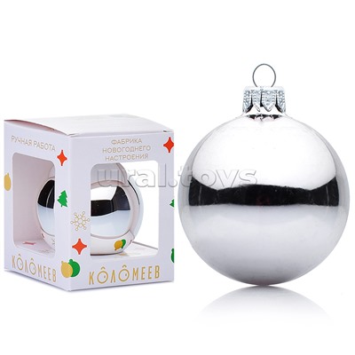 Шар диаметром 65 мм серебреный
