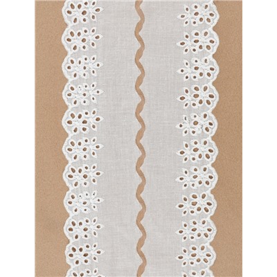 Кружево шитьё, 75 мм, 13.7±1 м, белое