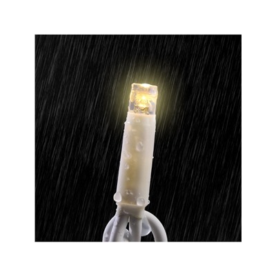 Гирлянда «Занавес» 2×1.5 м, IP65, УМС, белая нить каучук, 300 LED, свечение тёплое белое, 220 В