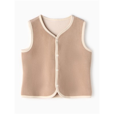 Жилетка флисовая детская Collorista, бежевая, рост 116 см