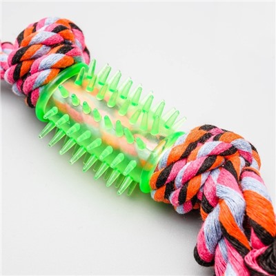 Игрушка канатная «Канат с зубочисткой», тренировочная, до 80 г, до 40 см, МИКС