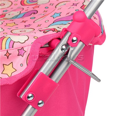 Коляска-люлька для кукол, металлическая, цвет Единороги