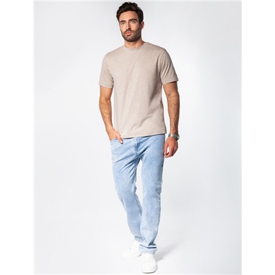 Футболка slim fit  из премиального хлопка с эффектом меланж