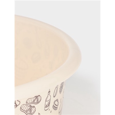 Таз хозяйственный «Русская банька», круглый, пластик, 15 л, бежевый