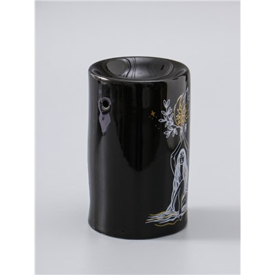 УЦЕНКА Аромалампа керамика "Я выбираю себя" чёрная с золотом 7,2х7,2х11,6 см