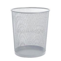 Корзина для бумаг 24x29,5x35 см (19,5 л), круглая, сетчатая металлическая, серая