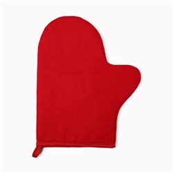Варежка-прихватка «Этель» Red, 18×29 см, саржа, 100% хлопок, 250 г/м²