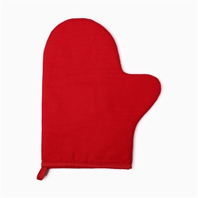 Варежка-прихватка «Этель» Red, 18×29 см, саржа, 100% хлопок, 250 г/м²