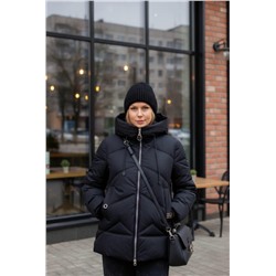 Зимняя куртка с капюшоном арт.2866 (Черный)