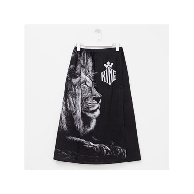 Полотенце килт вафельное мужское для бани «Лев», 75×145 см, хлопок 100 %