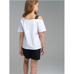 Комплект трикотажный для девочек: фуфайка (футболка), шорты