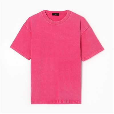 Футболка женская из вареного хлопка Mist Don't touch me, размер 50-52, розовая