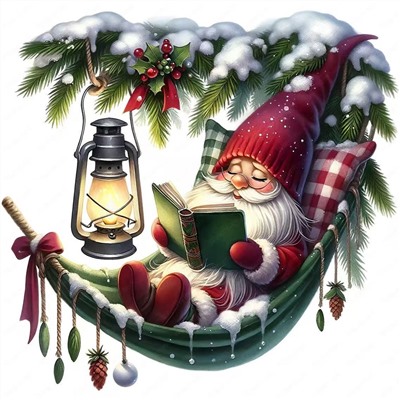 Наклейки на прозрачной основе Новогодние 8 картинок 30х30см