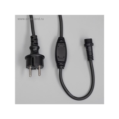 Гирлянда «Занавес» 2×1.5 м, IP65, УМС, тёмная нить каучук, 300 LED, свечение синее, 220 В