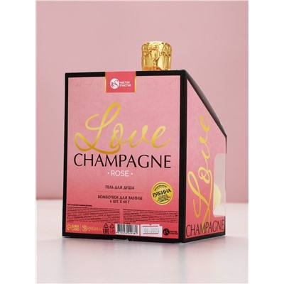 Подарочный набор: гель для душа шампанское и бомбочки для ванны, Чистое Счастье