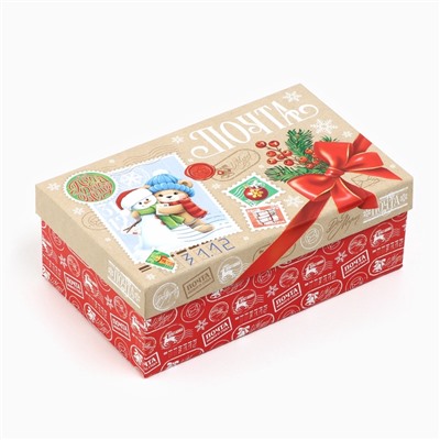 Набор новогодних подарочных коробок 10 в 1 «Новогодняя почта», 12×7×4 – 32.5×20×12.5 см