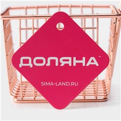Корзинка для картофеля фри Доляна «Роял», крупная сетка, розовое золото