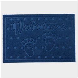 Коврик придверный Доляна «Следочки», влаговпитывающий, без окантовки, 38×58 см, цвет МИКС