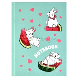 Записная книжка А6, 48 л., "Зайка моя" твёрдый переплёт,117х151 мм.